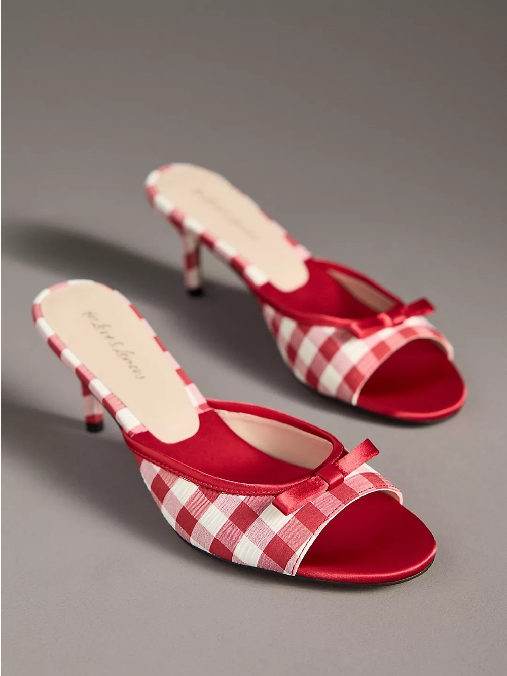 FOR LOVE & LEMONS Cassandra Gingham-Trim Slide Mules